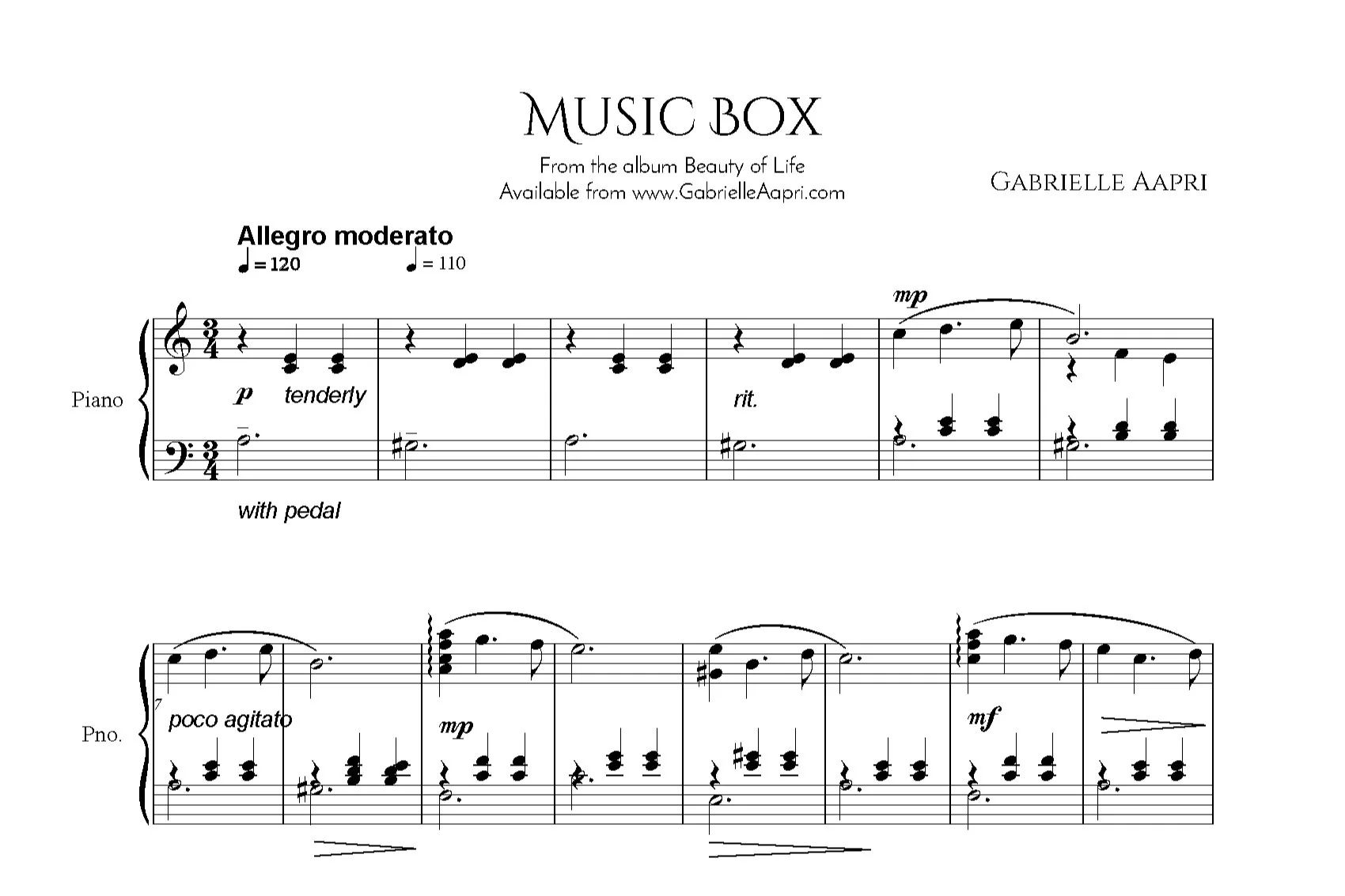 希少 THE PIANO-100CD BOXセット-DVD-ROM楽譜付 Music Box Sheet Music — Music by Gabrielle Aapri